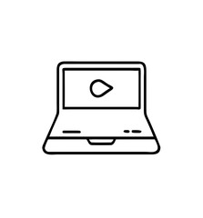 laptop icon in line style. multimedia vector illustration isolated on white background.