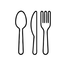 Cutlery line icon. Spoon, forks, knife. restaurant business concept, vector illustration