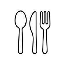 Cutlery line icon. Spoon, forks, knife. restaurant business concept, vector illustration