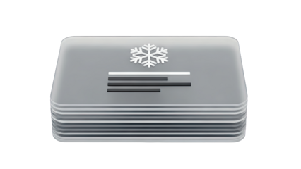 Air Conditioner Icon with Snowflake and Lines on White Background