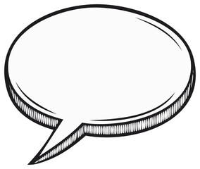 Hand drawn vector of blank speech bubble balloon for messages and communication