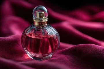Feminine perfume bottle stock images on velvet with highlights