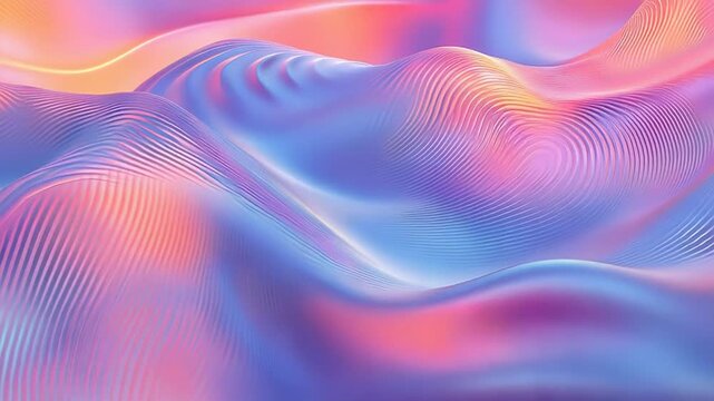 Fluid iridescent waves creating an abstract gradient background