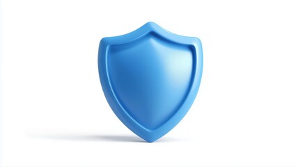 青い盾の立体的なイメージ。セキュリティや保護のコンセプト素材