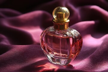 Feminine perfume bottle stock images on velvet with highlights