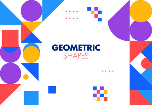 Bright Modern Abstract Background with Colorful Geometric Shapes