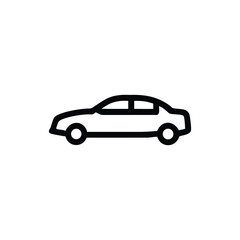 Simple black line icon depicting two automobiles positioned closely together suggesting traffic or parking