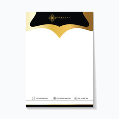 Elegant business letterhead template with gold accents