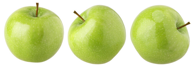 green apple (granny smith apple) isolated, transparent PNG, PNG format, cut out