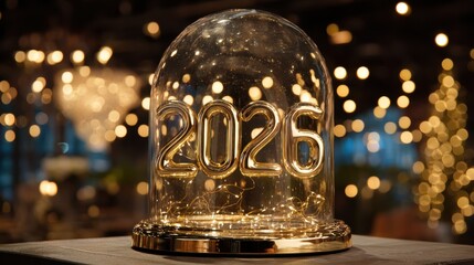 A gold dome with the number 2016 on it. The image has a festive and celebratory mood, as it is likely a decoration for a special occasion