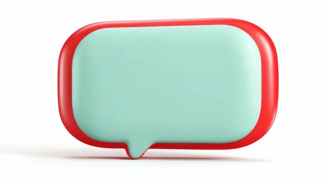 Rounded light blue speech bubble with bold red border in minimal style on white background, representing communication or messaging concept