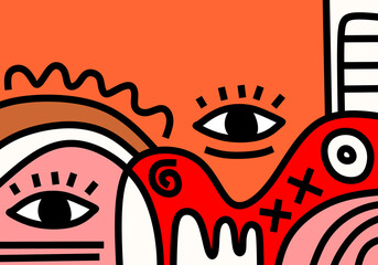 abstract background in a contemporary pop art and cubism style © THE JAY