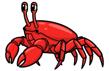 Cute Cartoon Red Crab Character Illustration Adorable Ocean Dweller for Kids and Nature Projects
