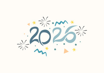 Obraz premium Modern and festive Happy New Year 2026 graphic design