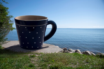 the blue water of the kattegat at trelde naes in denmark