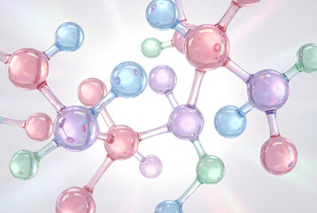 3d render of a molecular structure model showing a chemical compound of carbon and oxygen atoms for pharmaceutical research in biology and science medicine