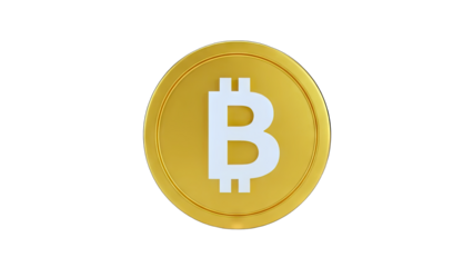 Bitcoin Coin Isolated on White Background