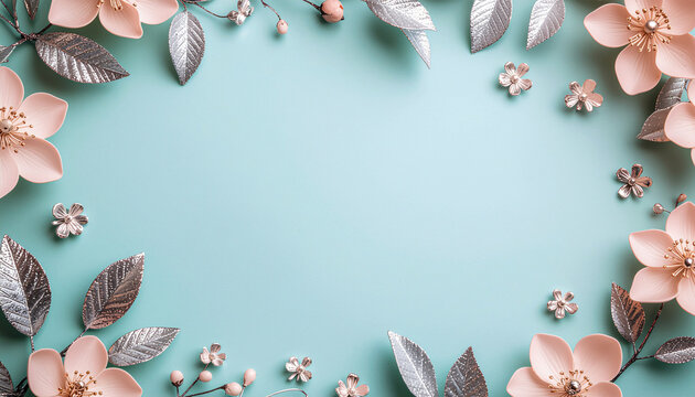 Tropical nature border frame with seashells and starfish on a sandy beach texture background