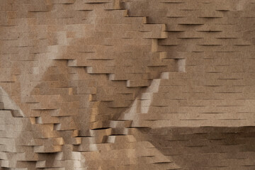 Detail of eco-friendly honeycomb packing paper