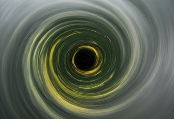 Psychedelic Abstract Background of Swirling Green and Yellow Light