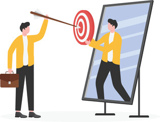 Self esteem or self care, believe in yourself improving confidence, respect in your strong attitude concept,
