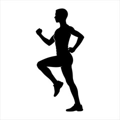 silhouette of a person jogging, suitable for fitness, health, and sports designs