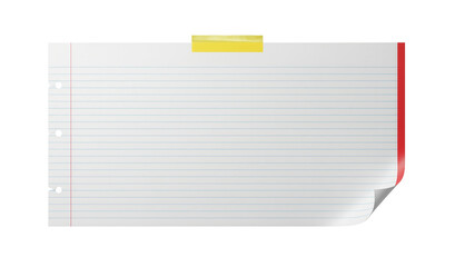 Memo page for handwritten instructions and project task tracking, lined loose leaf paper with binder holes and a curled corner, taped note area for operations planning, plus process notes for teams