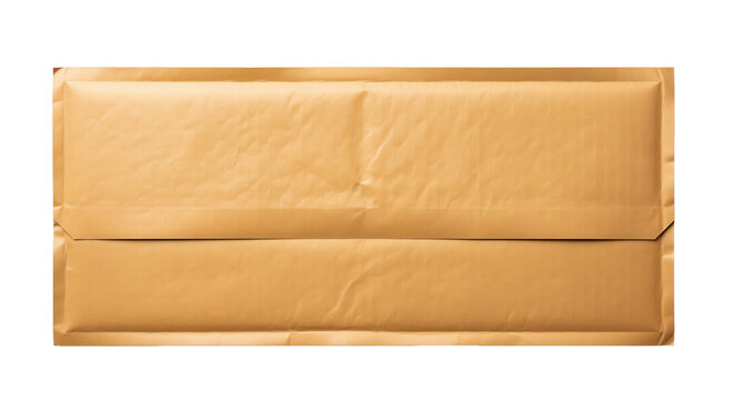 Shipping envelope mailer for invoice dispatch and ecommerce returns featuring a sealed flap and creased paper surface for addressing and postage in logistics and fulfillment workflows