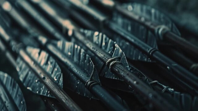 Video A close-up view of a bunch of arrows
