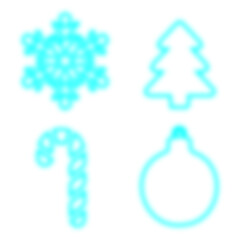 Christmas cookie cutters in blue on white background