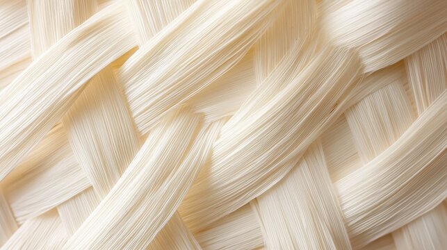 Manila hemp natural fiber woven texture background with cream and beige tones perfect for eco-friendly sustainable web design and organic branding materials