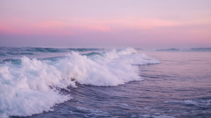 Majestic sea water waves surface with amazing sunlight reflections and flares