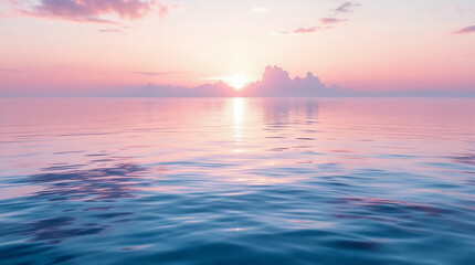 Majestic sea water waves surface with amazing sunlight reflections and flares