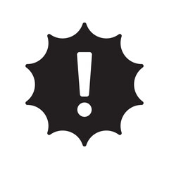 Warning black icon. Forbidden & prohibition sign. Exclamation mark symbol. Danger. Vector illustration. Editable stroke. Flat design element.