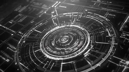 Digital data processing hud interface displaying futuristic technology - Powered by Adobe