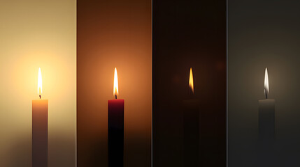 chronological. Evolution of light sources from candle flame to modern illumination in chronological sequence. symbolizing life milestones and joyful moments.