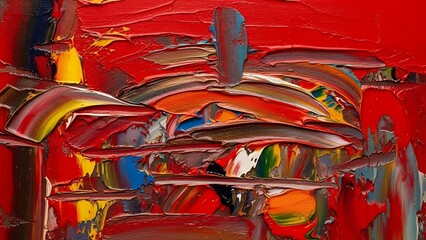 ia generated. Abstract thick multicolor paint texture applied with palette knife, top view. Modern artistic background perfect for creative design, contemporary art and visual projects.
