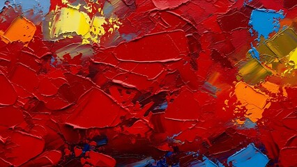 ia generated. Abstract thick multicolor paint texture applied with palette knife, top view. Modern artistic background perfect for creative design, contemporary art and visual projects.
