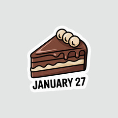 Delicious vector illustration of a sweet chocolate ice cream cake perfect for a birthday celebration or holiday dessert Vector stickers