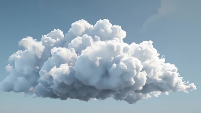 Video A lone cloud appears to be floating freely in mid-air, with no visible attachment to the ground or any other object
