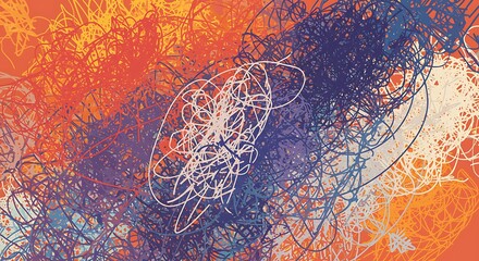 Abstract artwork with vibrant colors and dynamic composition.