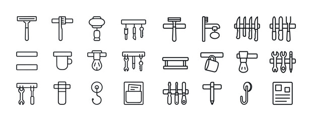 Essential diy tools: minimalist line icons for home improvement