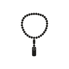 Prayer beads icon logo design template. 3D rendering Of black beads.