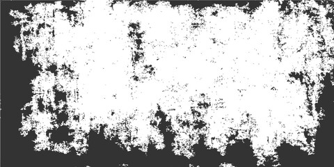 A vintage black grunge vector background featuring a dirty ink splash pattern and floral silhouette design with a decorative spray paint splatter frame and textured art border banner