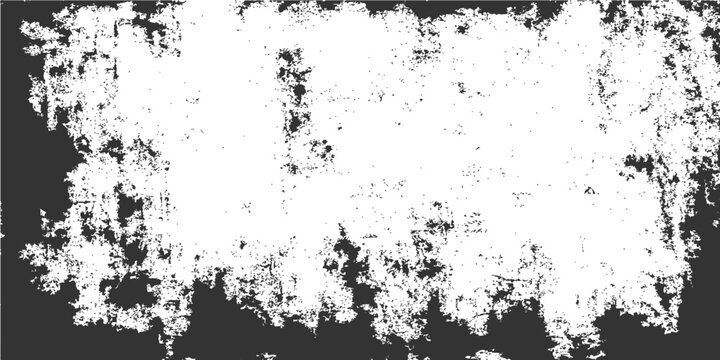 Abstract vintage grunge background featuring a black ink splash texture and floral paint splatter design with a dirty textured vector frame border