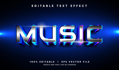 music 3d vector text effect with modern style