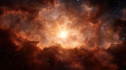 Colors burst in a star-forming region of space during an explosion of new stars in the vast universe captured through advanced telescopes in the 21st century