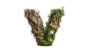 Nature-Inspired Letter V