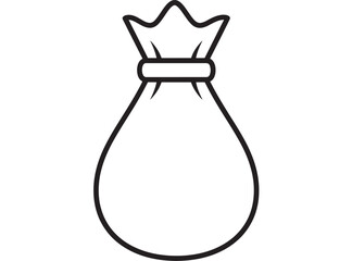 Simple drawing of a bag with a crown on transparent background silhouette