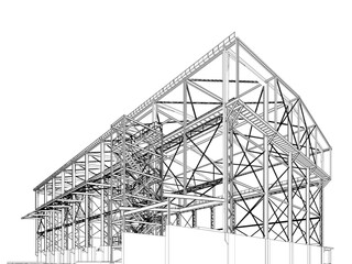 3D illustration of industrial project